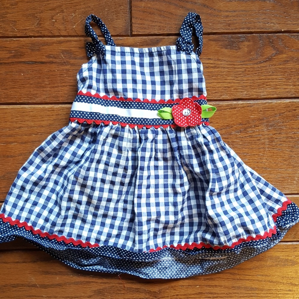 Baby girls 18 month picnic 4th of july dress